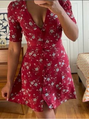 Reformation The Morning Button Front Mini Dress (Size 0, XS, NWOT)
